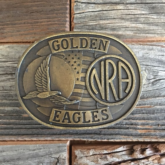 nra golden eagles belt buckle