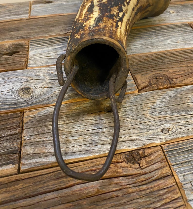 1800's Antique Conestoga Wagon Wheel Grease Horn image 4