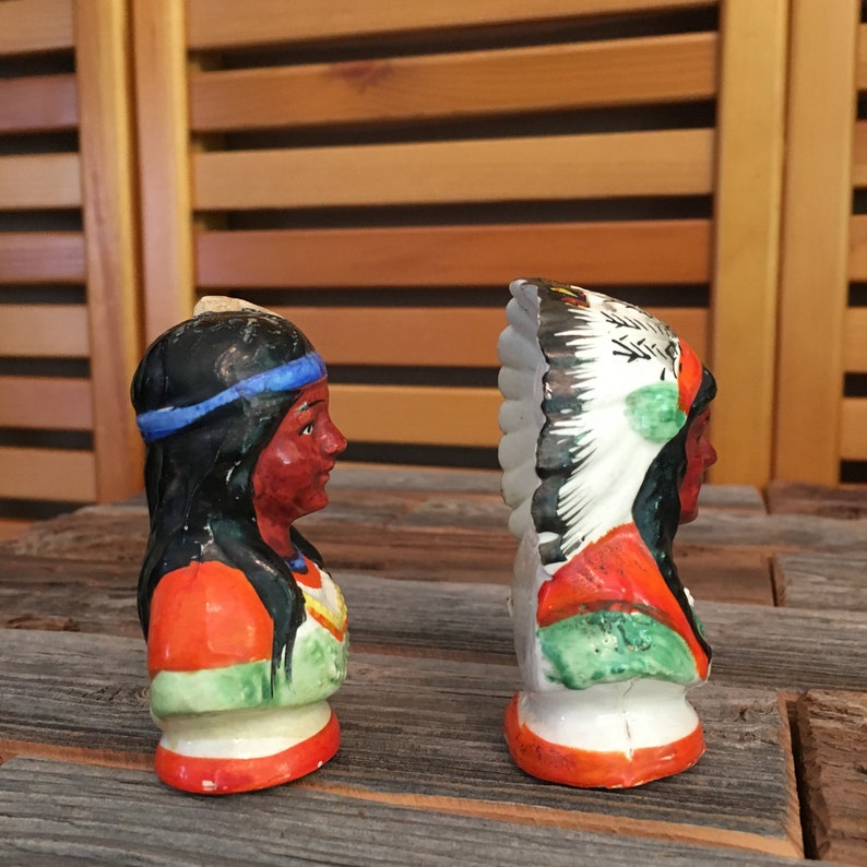 Native American Indian Salt and Pepper Shakers Vintage Etsy