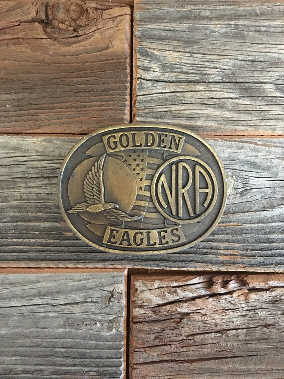 nra golden eagles belt buckle