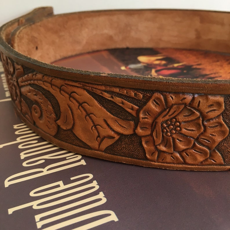 Vintage Tooled Leather JOE Name Belt ~ Western Cowboy Belt ~ New Old Stock