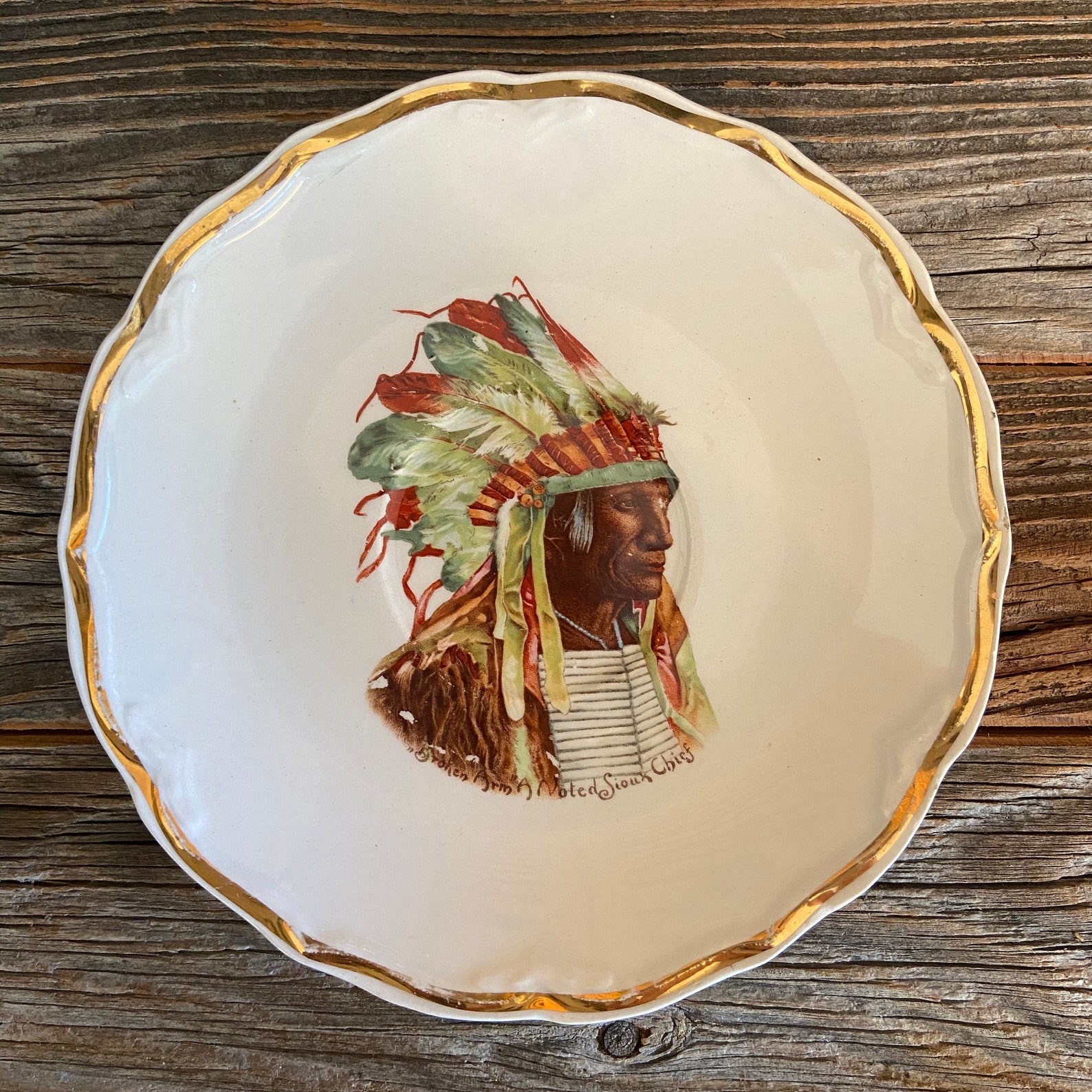 Antique Indian Chief Tea Cup & Saucer Native American Etsy