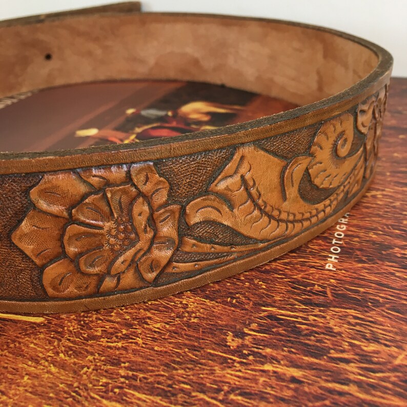 Vintage Tooled Leather JOE Name Belt ~ Western Cowboy Belt ~ New Old Stock