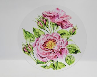 Acrylic glass window picture wild rose or wild rose woman round, oval or rectangular