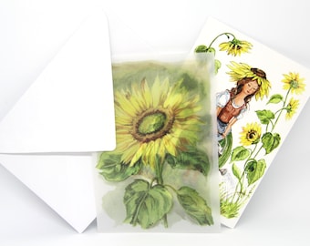 Double Card Sunflower - Sunflower Woman