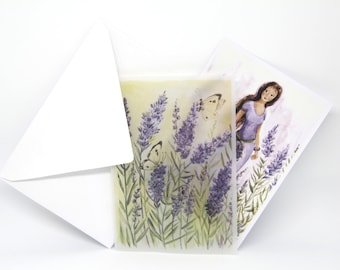 Doppelkarte Lavendel - Lavendelfrau