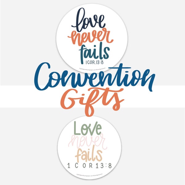 Love Never Fails Stickers || International Convention 2019 Stickers || Convention Gifts