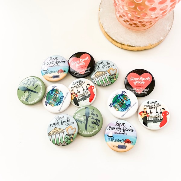 International Convention 2019 Pins| Love Never Fails Button Pins | Convention Button Pins | jw Button Pins in Bulk