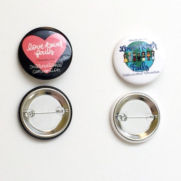 Love Never Fails Button Pin| International Assembly 2019| JW Button Pin