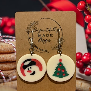 Christmas Sugar Cookie Dangle Earrings, Pillsbury Cookies, Christmas, Handmade, Christmas Gift for basket, Holiday Earrings, Birthday gift