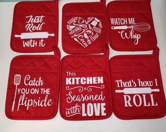 Quilted Pocket Pot Holder, Kitchen Decor, Hostess Gift