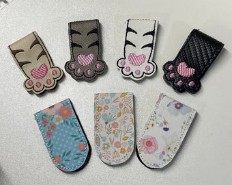 Embroidered Magnetic Bookmark, Kitty Cat Paw