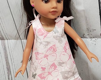 Handmade doll dress for Wellie Wishers, Hearts 4 Hearts, and other 14.5 inch dolls