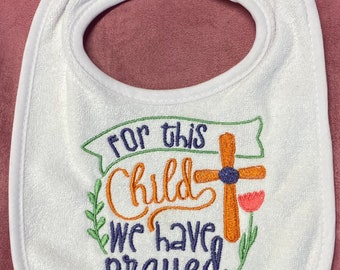 Embroidered Baby Bib - Religious Gift