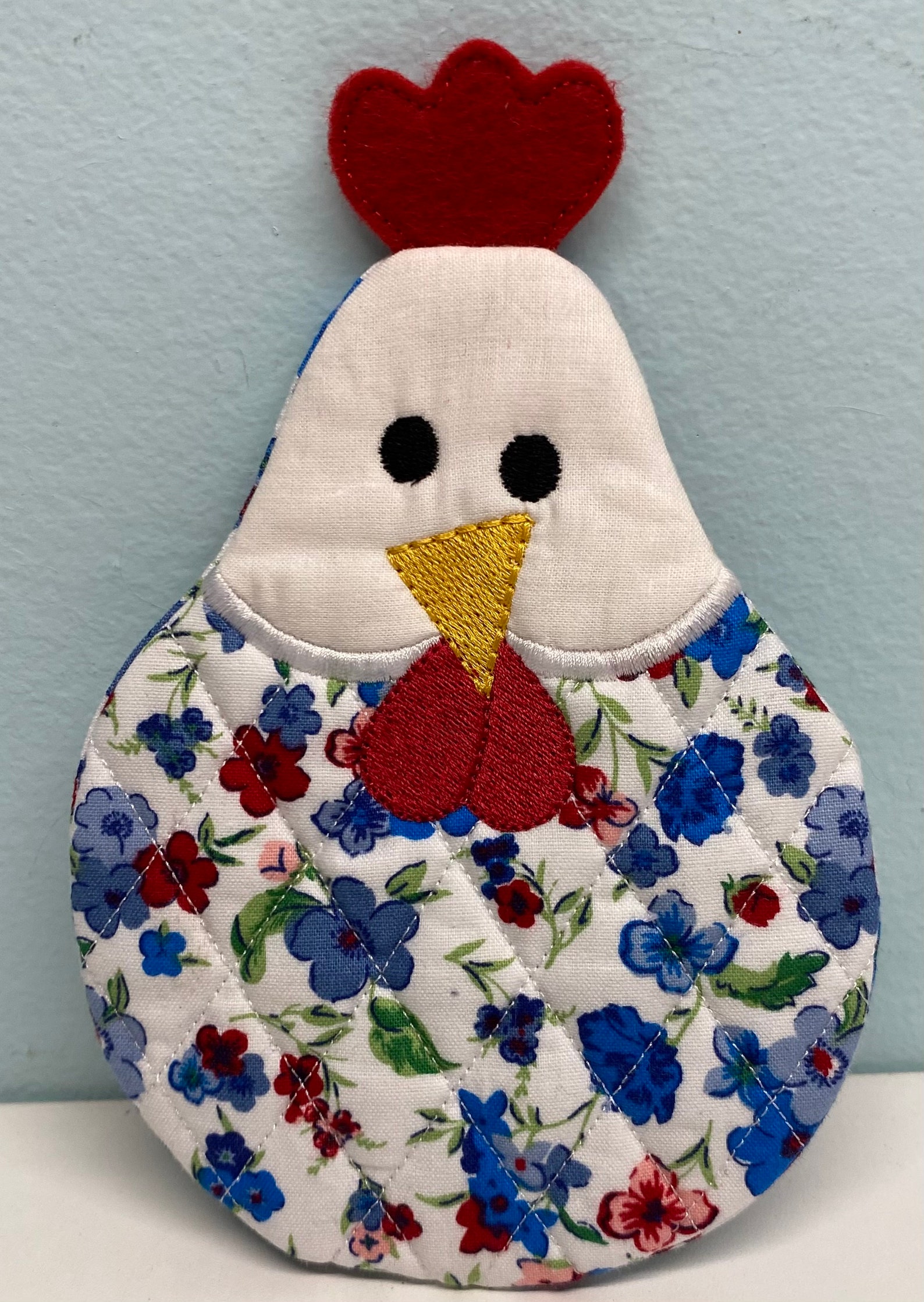 Chicken Mug Rug Quilted Mug Rug Fabric Mug Rug Kitchen Etsy