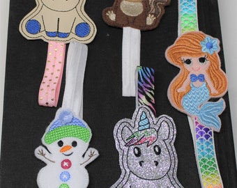 Embroidered Planner Bands, Felt Book Bands, Elastic Journal Accessories