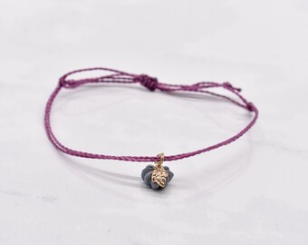Pumpkin Charm Bracelet, Gray Pumpkin Charm Bracelet, Fall Bracelet, String Bracelet ,Fall Jewelry, Pumpkin String Bracelet, Cord Bracelet