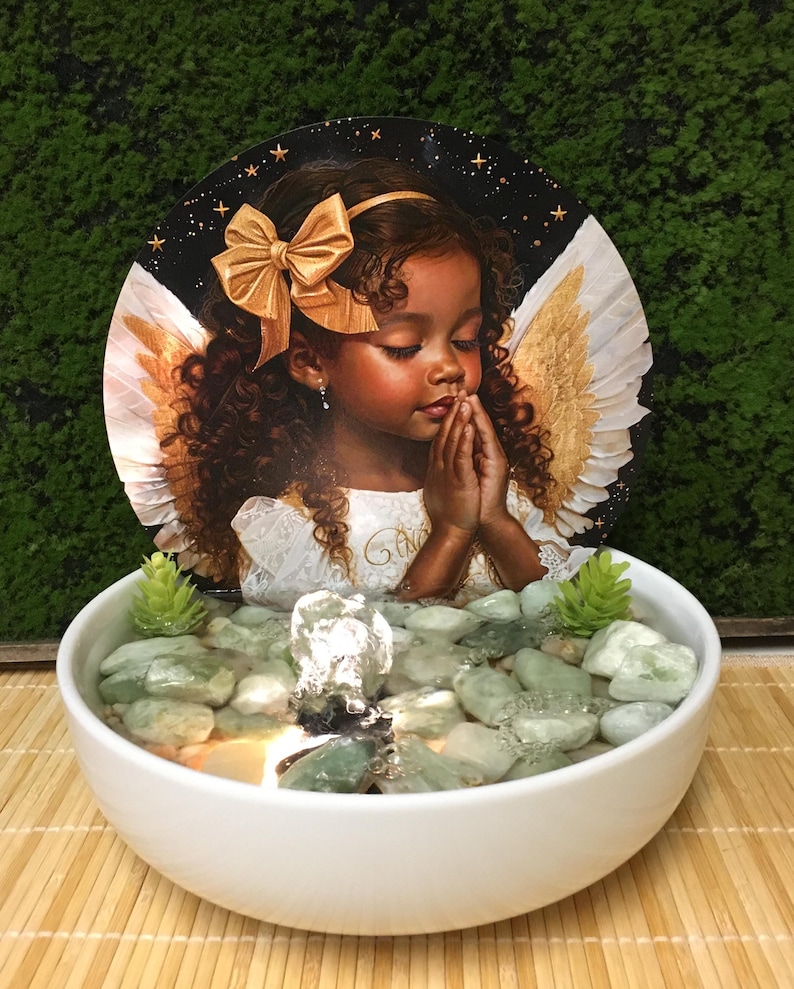 Tranquility Tabletop Water Fountain Angel Child 991 Etsy