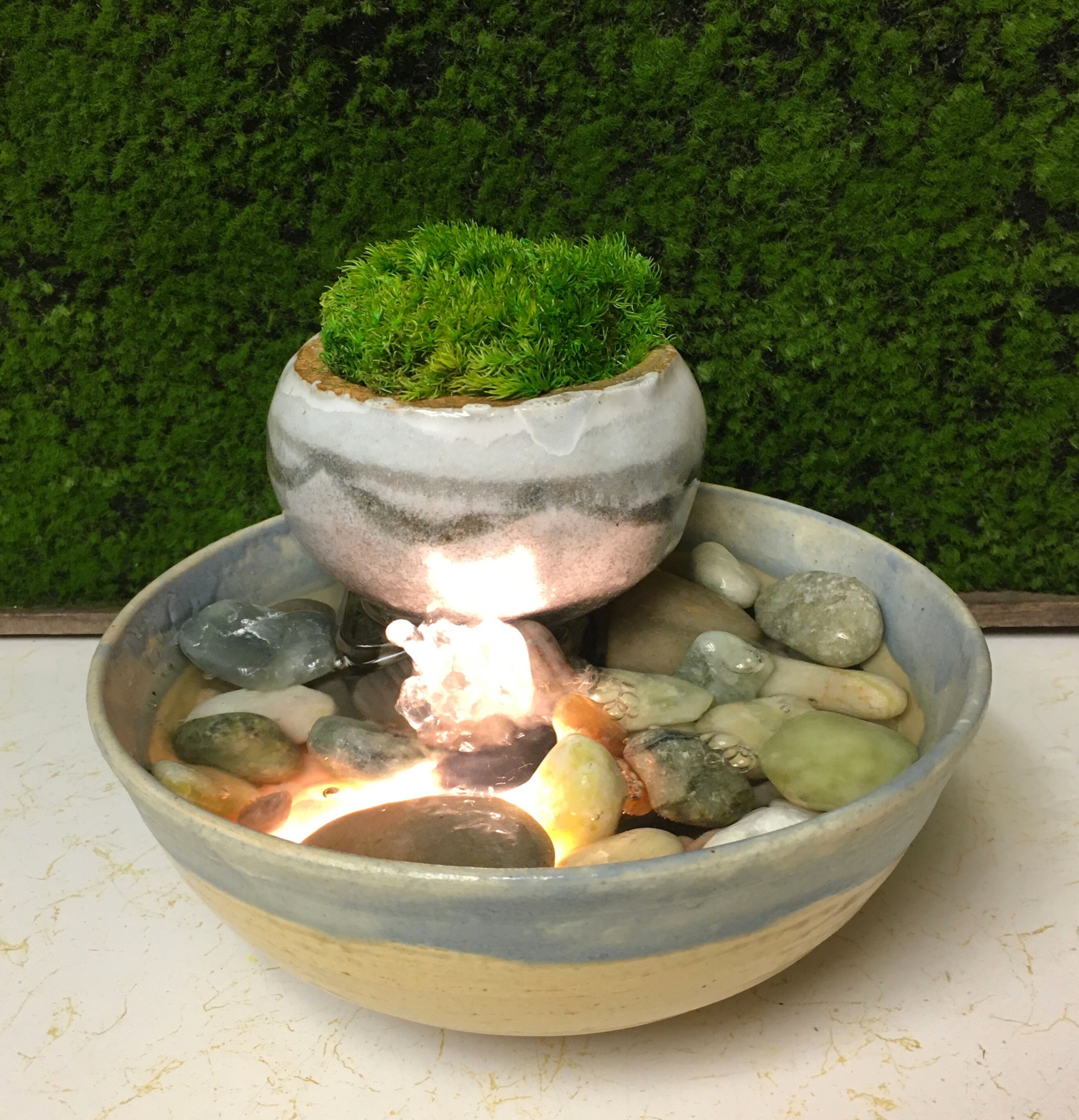 Fountain Tranquility Tabletop Garden Fountain With Preserved Etsy
