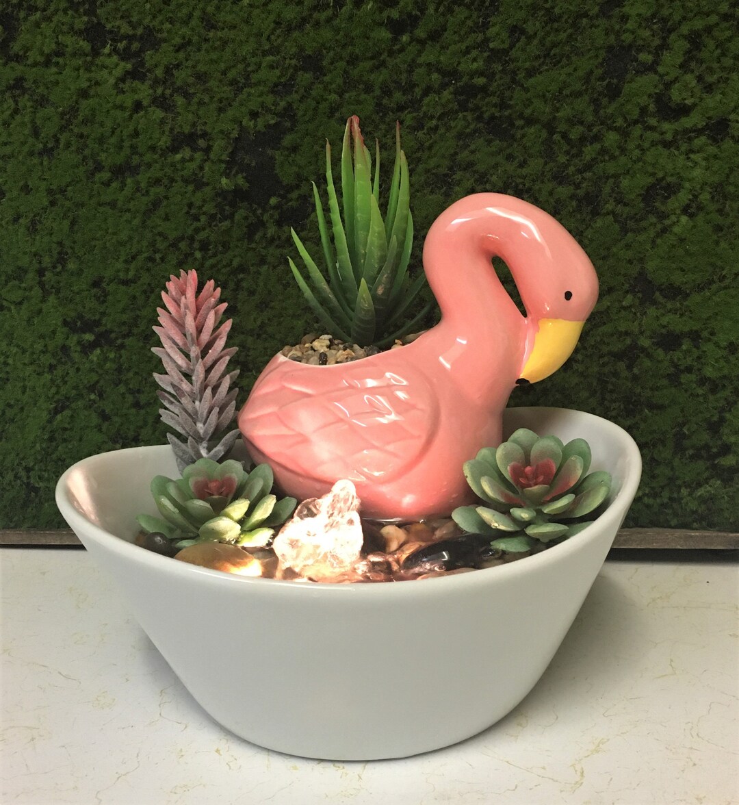 Fountain Tranquility Tabletop Flamingo Water Fountain With Etsy