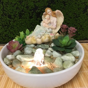 Tranquility Angel & Child Water Fountain FREE SHIPPING #A961