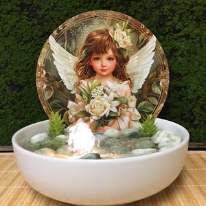 Tranquility Tabletop Water Fountain Angel Child, FREE SHIPPING #993