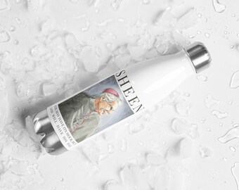 Ven. Fulton Sheen - Stainless steel water bottle (white)