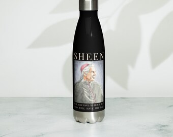 Ven. Fulton Sheen - Stainless steel water bottle (black)