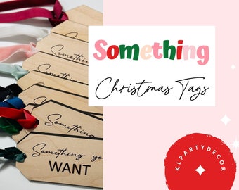 Something You Want - Christmas Gift Tags - Christmas Present Tags - Kids Gift Tags - Something You Wear - Gift Tag Set