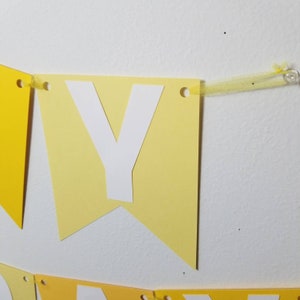 Happy Birthday Banner Yellow Banner Yellow Ombre Banner Summer Banner