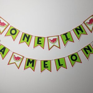 One In a Melon * Watermelon Banner * Watermelon Birthday Banner