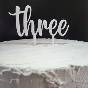 THREE Cake Topper - Third Birthday Cake Topper - THREE Smash Cake Topper - Baby Birthday Cake Topper - Personalized Birthday Cake Topper