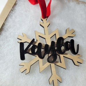 Snowflake Christmas Ornament - Snowflake Ornament - Christmas Ornament - Wood Ornament