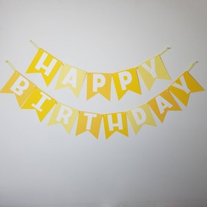 Happy Birthday Banner * Yellow Banner * Yellow Ombre Banner * Summer Banner * Yellow Birthday Banner