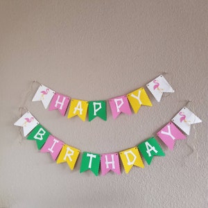 Flamingo Happy Birthday Banner * Happy Birthday Banner * Flamingo Banner