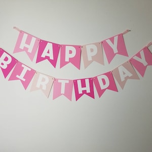 Happy Birthday Banner * Pink Banner * Pink Ombre Banner * Summer Banner * Pink Birthday Banner