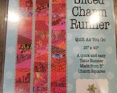 Kaffe Fassett Sliced Charm Table Runner Quilt kit, colourful fabric, charm pack, pre-cut quilting fabric, pre cut sewing fabric, easy quilt