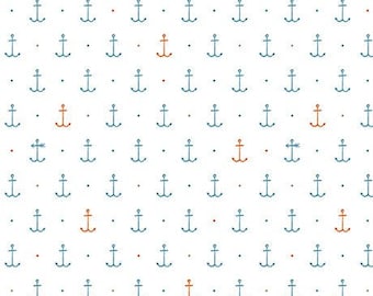 Nutex By The Sea Lighthouses Blue Fabric Per 1//4 Metre