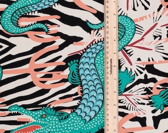 Everglades Navy Snakes Swamp Kids Cotton Fabric Width Approx 112cm