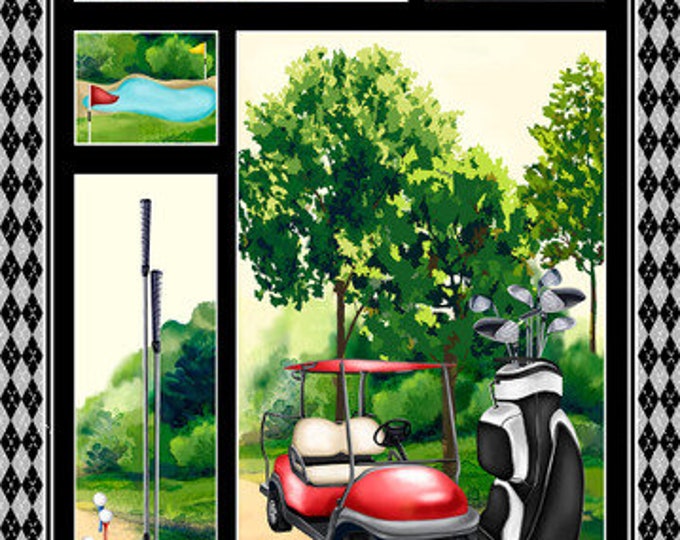Golf Panel Fabric, Sports Man Panel, Blank Quilting Golf Quilting Panel