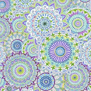 Spiritual fabric by half yard, mandala print fabric, meditation printed quilting cotton, motivational quilting fabric, yoga sewing fabric