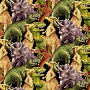 Dinosaur fabric by half yard, children fabric, printed quilting cotton, dinosaur quilting fabric, dinosaur sewing fabric, dino world, kids