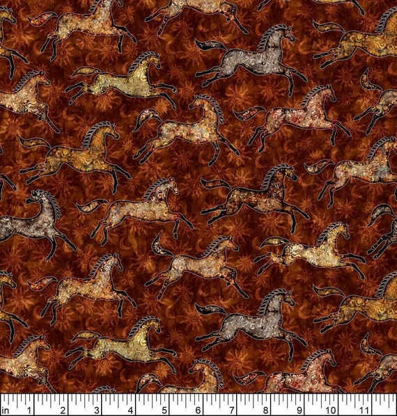 Horse Fabric by Half Yard Horse Print Fabric Printed Etsy