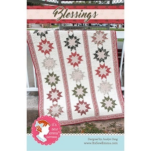 Blessings quilt pattern, easy quilt pattern, quick quilt pattern, It&#39;s Sew Emma quilt pattern, quilt throw pattern, fast quilt pattern
