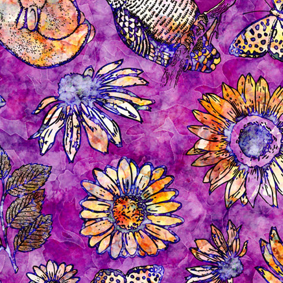 Floral Fabric by Half Yard Flower Quilting Cotton Summer Etsy