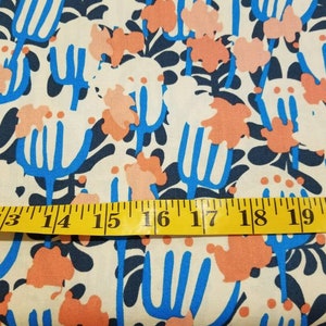 Cactus fabric by half yard, summer cotton, floral quilting cotton, cactus quilting fabric, summer sewing fabric, exotic flower fabric