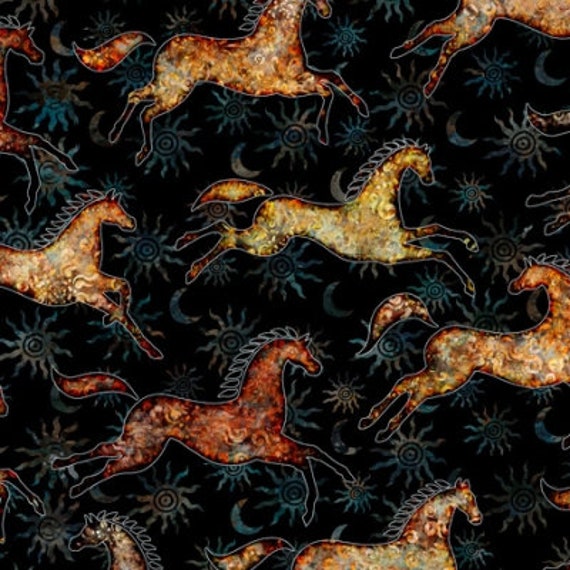 Horse Fabric by Half Yard Horse Print Fabric Printed Etsy