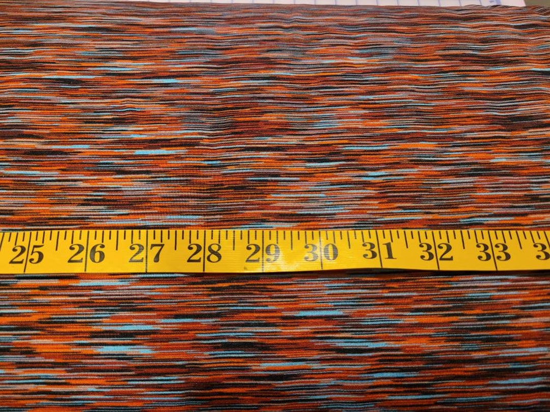 Brushed Back Knit Fabric by Half Yard Orange & Blue Knit Etsy