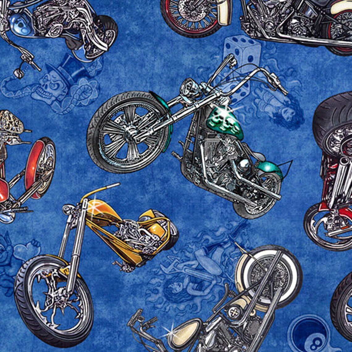 Motorcycle Fabric by Half Yard Biker Fabric Motorcycle | Etsy