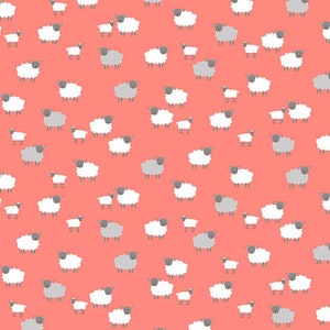 Sheep fabric by half yard, summer printed quilting cotton, animal quilting fabric, sheep sewing fabric, Andover cotton fabric, kids fabric